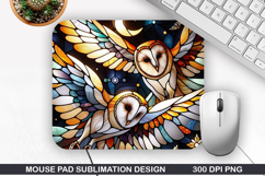 Halloween Owls Mouse Pad Sublimation,Halloween Mouse Pad PNG Product Image 1
