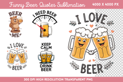 Funny Beer Quotes Sublimation PNG Product Image 1
