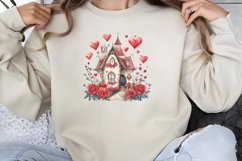 Valentines Day Fairy Houses Clipart PNG Product Image 1