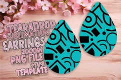 Neon Radiance Teardrop Earring Sublimation Design Product Image 1