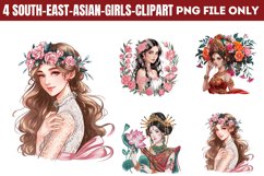 South East Asian Girls Clipart PNG Product Image 1