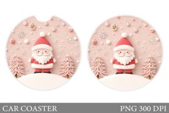 Santa Claus Car Coaster. Christmas Car Coaster Design Product Image 1