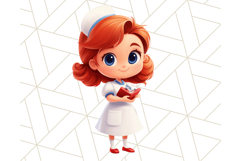 Nurse Clipart Bundle, Medical Staff PNG, Cute Kid Nurse Png Product Image 6