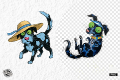 Whimsical Summer Dog Png Clipart Product Image 1