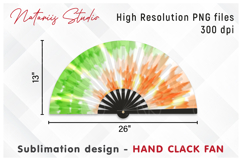 Vibrant Tie Dye Pattern - HAND CLACK FAN Sublimation. Product Image 1