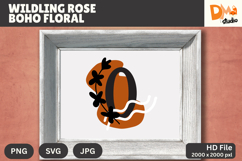 Wildling Rose Boho Floral Monogram Product Image 1