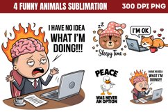Funny Animals Sublimation PNGn Product Image 1