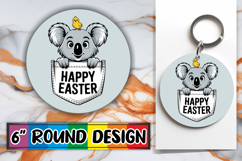 Radiant Sublimation Circle Ornaments PNG, Easter Animals Product Image 1