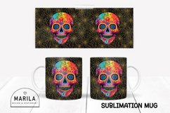 Floral Skull Mug Sublimation Design / halloween Mug #21 Product Image 1