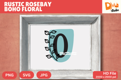Rustic Rosebay Boho Floral Monogram Product Image 1