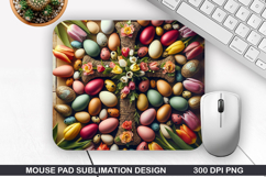 Flower Mouse Pad Sublimation, Easter Mouse Pad PNG Design Product Image 1