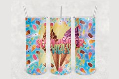 Summer Vibes Ice Cream 20 oz sublimation design tumbler Product Image 1