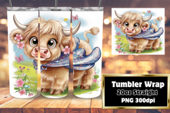 VIVID 20oz Tumbler Artwork , Cute Cow Product Image 1