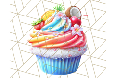 Bright Summer Cupcake PNG Clipart, Colorful Cupcakes Product Image 5