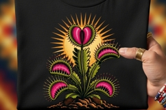 Retro Tattoo Venus Flytrap Clipart PNG, Traditional Tattoo Product Image 2