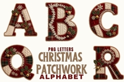 Christmas Patchwork Alphabet PNG, Plaid Fabric Letter Product Image 2