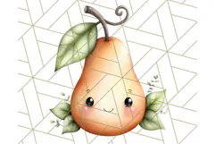 Fruit Doodles Clipart, Cute Cartoon Fruit PNG, Kawaii Food Product Image 5