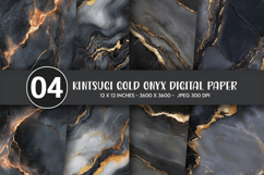 Kintsugi Gold Onyx Digital Paper Product Image 1