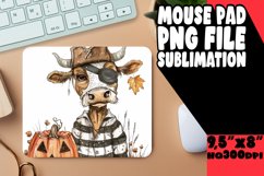 Autumn Cow Mouse Pad with Watercolor Art Product Image 1