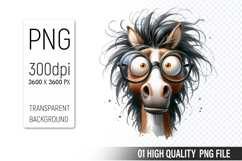 Funny Horse Clipart PNG, Sublimation Horse Design Product Image 1