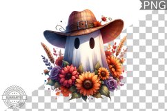 Halloween Ghost And Flowers Sublimation - Halloween Clipart Product Image 1