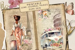 African American Vintage Travel Junk Journal Kit Cards Print Product Image 2