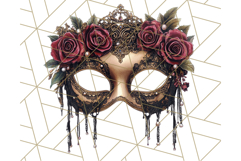 Vintage Garden Masquerade Floral Eye Mask PNG Clipart Product Image 5