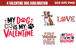 Valentine Dog Sublimation PNG Product Image 1