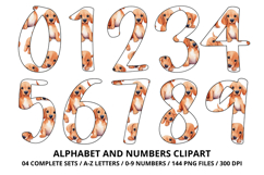 Cute Puppies Alphabet PNG, watercolor Letters &amp; Numbers Product Image 5