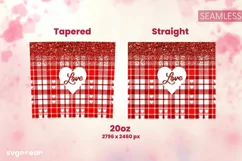Red Buffalo Plaid Tumbler Sublimation | Skinny 20 oz | PNG Product Image 2