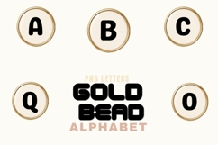 Gold Bead Alphabet PNG, Round Letter Beads Clipart, Gold Product Image 2