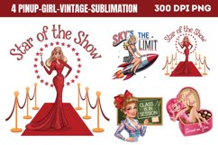 Pinup Girl Vintage Sublimation Bundle PNG Product Image 4