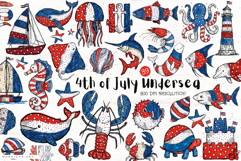 4th of July Undersea Life Clipart Product Image 1