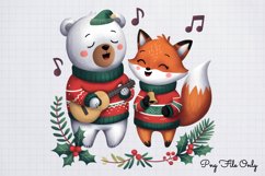 Woodland Christmas Watercolor Clipart PNG Product Image 1