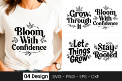 Bloom with Confidence Quote SVG PNG Product Image 1