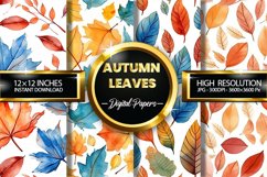 Autumn Leaves Digital Papers - 04 Variations Product Image 1
