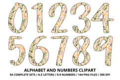 Baby Shower Watercolor Alphabet and Numbers Clipart PNG Product Image 5