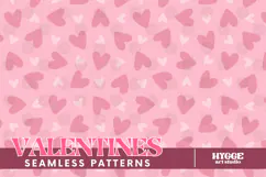 St Valentine's Day Hearts Cupid Love Seamless Pattern PNG Product Image 1