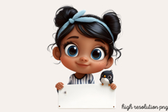 Peekaboo African Black Girl Clipart PNG Product Image 1