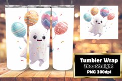Sweet Spring Easter Ghost Tumbler Wrap: Charming 20oz Product Image 1