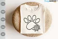 Dog Paw Flower SVG Cut Files - Home Sign With Dog SVG Cut Product Image 2