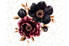 Gothic Floral PNG, Dark Aesthetic Flowers Clipart Print Product Image 5
