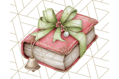 Christmas Book Clipart, Festive Reading PNG Illustrations Product Image 5