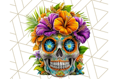 Bright Sugar Skull PNG Clipart, Halloween Colorful Skull Png Product Image 5