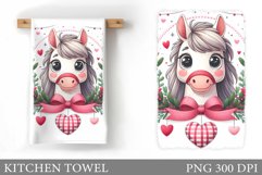 Cute Horse Kitchen Towel. Valentines Kitchen Towel Design Product Image 1