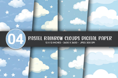 Pastel Rainbow Clouds Digital Paper Product Image 1