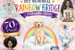 Pet Memorial Rainbow Bridge Clipart Bundle | 70 PNG Files Product Image 10