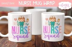 Nurse Squad Mug Wrap for Sublimation | Nurse mug PNG Product Image 2
