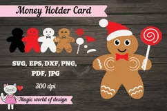 3d Christmas Gingerbread Man Money Holder SVG, Layered Product Image 2