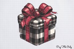 Red Black Glitter Plaid Clipart PNG Product Image 1